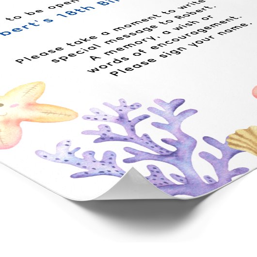 Onder het zee Time Capsule 1e verjaardag Poster (Hoek)