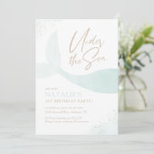 Onder het Zee Turquoise Mermaid Girl Birthday Kaart (Staand voorkant)