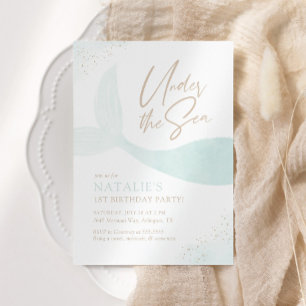 Onder het Zee Turquoise Mermaid Girl Birthday Kaart