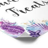 Onder het Zee Turquoise Paarse roze-zoete behandel Poster (Hoek)