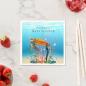 Onder het Zee "Turtle Aquatic planten Paper Napkin Servet (Insitu)