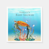 Onder het Zee "Turtle Aquatic planten Paper Napkin Servet (Voorkant)