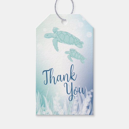 Onder het Zee Turtle Baby shower Cadeaulabel (Voorkant)