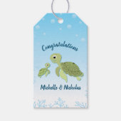 Onder het Zee Turtle Baby shower Cadeaulabel (Voorkant)