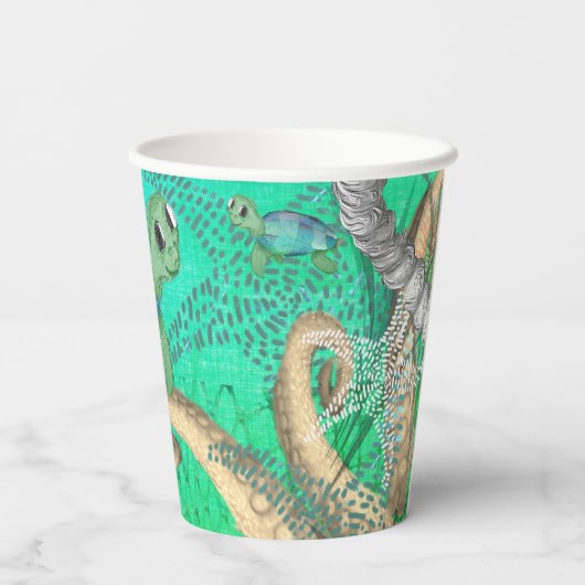 Onder het Zee Turtle Baby shower Papieren Bekers (Achterkant)