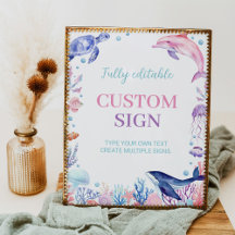 Onder het Zee Turtle Birthday Custom Table Sign