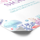 Onder het Zee Turtle Birthday Custom Table Sign Poster (Hoek)