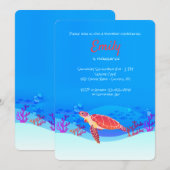 Onder het Zee Turtle Birthday Invitation Kaart (Voorkant / Achterkant)