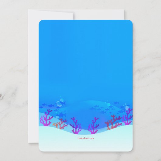 Onder het Zee Turtle Birthday Invitation Kaart (Achterkant)