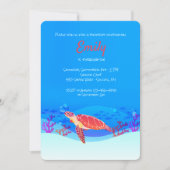 Onder het Zee Turtle Birthday Invitation Kaart (Voorkant)