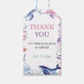 Onder het Zee Turtle Birthday Theme Dank u Label Cadeaulabel (Voorkant)