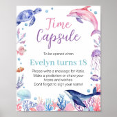 Onder het Zee Turtle Birthday Time Capsule Poster (Voorkant)