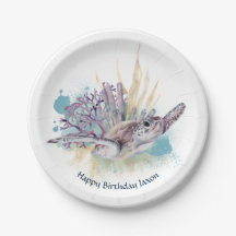 Onder het Zee Turtle Cute Marine Animal Birthday