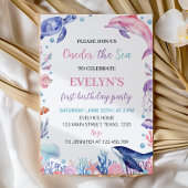 Onder het Zee Turtle Dolphin Verjaardagsuitnodigin Kaart