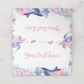 Onder het Zee Turtle Kind Birthday Food Place Card Plaatskaartje (Buitenkant ongevouwen)