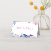Onder het Zee Turtle Kind Birthday Food Place Card Plaatskaartje (Voorkant)