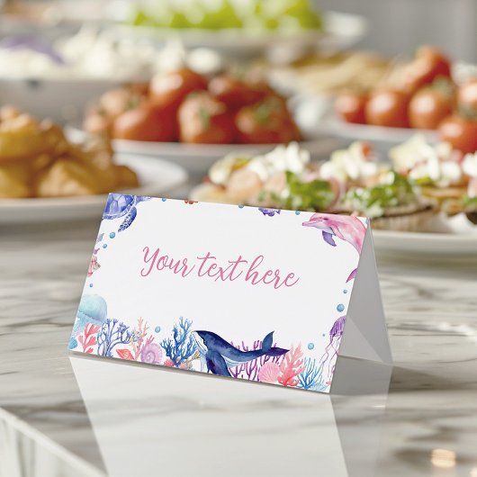 Onder het Zee Turtle Kind Birthday Food Place Card Plaatskaartje