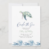 Onder het Zee Turtle Verjaardagsuitnodiging Kaart (Voorkant)