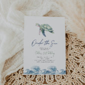 Onder het Zee Turtle Verjaardagsuitnodiging Kaart