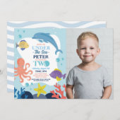 Onder het Zee TWEE Ocean Dolphin Octopus 2e foto Kaart (Voorkant / Achterkant)