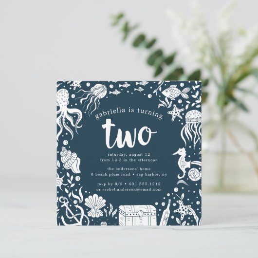 Onder het Zee | Tweede uitnodiging van de verjaard (Staand voorkant)