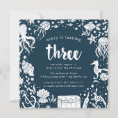 Onder het Zee | Uitnodiging derde verjaardag (Voorkant)