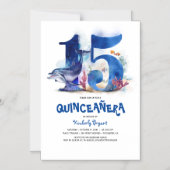 Onder het Zee Unique Quinceanera 15th Birthday Magnetische Uitnodiging (Voorkant)