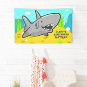 Onder het Zee van de Kinder partij "Shark Birthday Spandoek (Insitu)