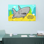 Onder het Zee van de Kinder partij "Shark Birthday Spandoek (Beurs)