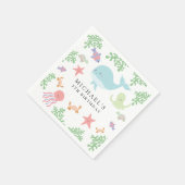 Onder het Zee van het strand van Birthday Cute Kaw Servet (Hoek)