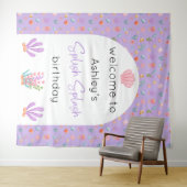 Onder het Zee Verjaardag Achtergrond Tapestry Wandkleed (In Situ (horizontaal))