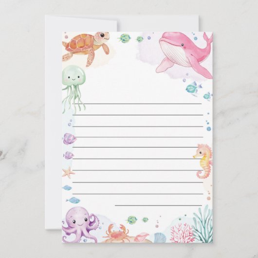 Onder het Zee Verjaardag Capsule Bericht Kaart (Voorkant)