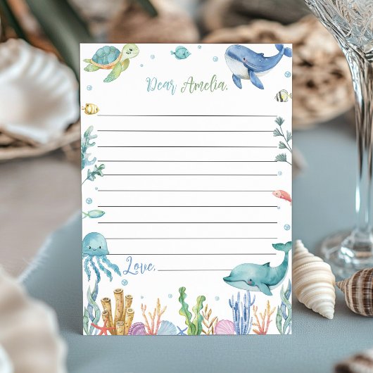 Onder het Zee Verjaardag Capsule Bericht Kaart