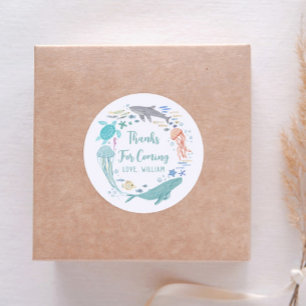 Onder het Zee Verjaardag Dank u Ronde Sticker