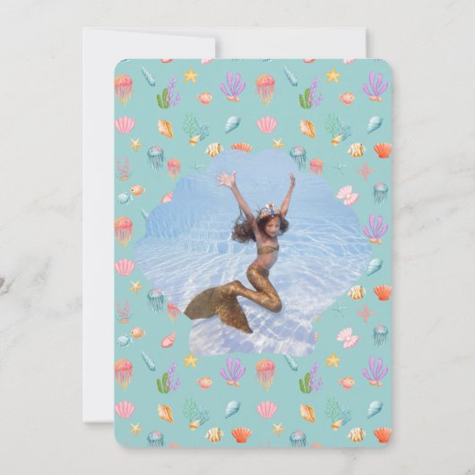 Onder het Zee Verjaardag foto Dank u Kaart (Achterkant)