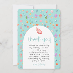 Onder het Zee Verjaardag foto Dank u Kaart