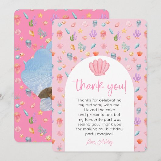 Onder het Zee Verjaardag foto Dank u Kaart (Voorkant / Achterkant)