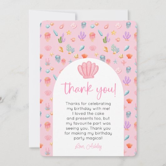 Onder het Zee Verjaardag foto Dank u Kaart (Voorkant)