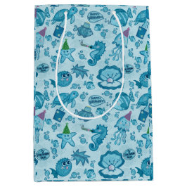 Onder het Zee Verjaardag Gift Wrap Medium Cadeauzakje