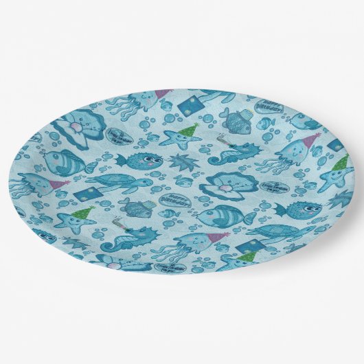 Onder het Zee Verjaardag Gift Wrap Papieren Bordje (Gekanteld)