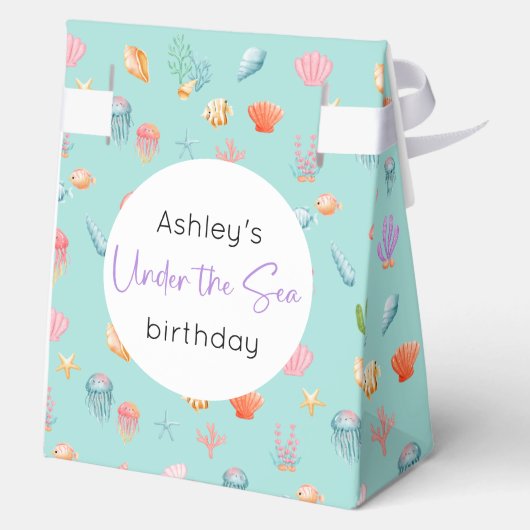 Onder het Zee Verjaardag gunstvakken Bedankdoosjes (Achterkant)