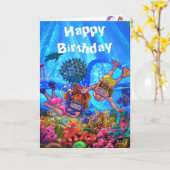 Onder het Zee Verjaardag Kaart (Gele Bloem)