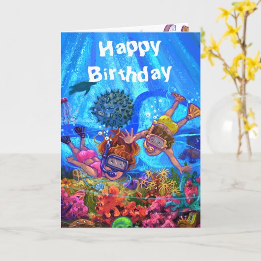 Onder het Zee Verjaardag Kaart (Gele Bloem)