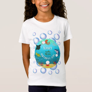 Onder het Zee Verjaardag Meisje Water Bubbles T-shirt