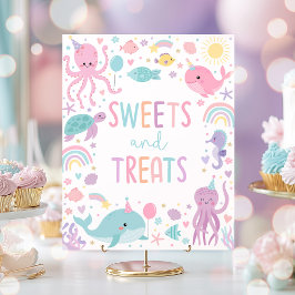 Onder het Zee Verjaardag snoep en traktaties feest Poster