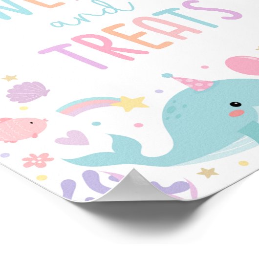 Onder het Zee Verjaardag snoep en traktaties feest Poster (Hoek)