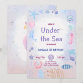 Onder het Zee Verjaardag Uitnodiging Printable (Voorkant / Achterkant)