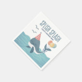 Onder het Zee | Verjaardag Waterverf walvisballonn Servet (Hoek)