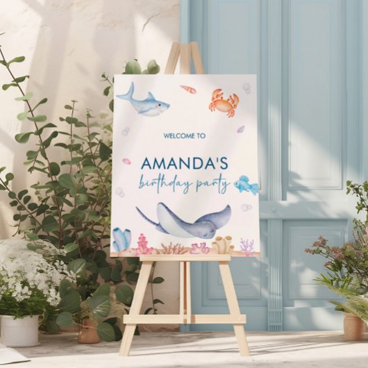 Onder het Zee Verjaardag Welkomstbord, Zee teken Poster