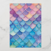 Onder het Zee Verjaardag Zeemeermin Folie Uitnodiging (Achterkant)